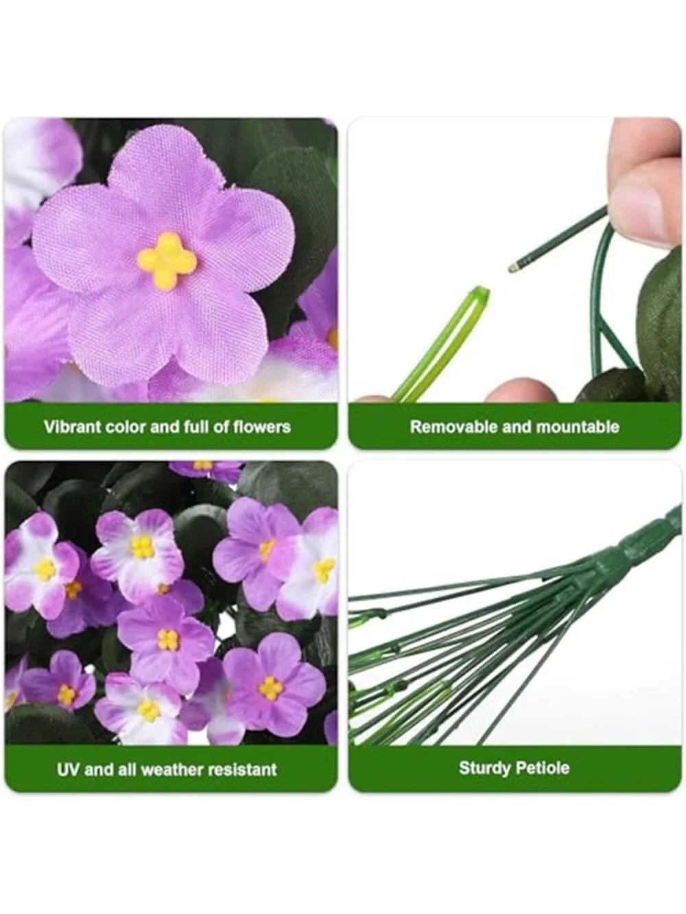 Artificial Silk Orchid Vines 2pc Faux Flowers Outdoor Decor UV Resistant Fuchsia